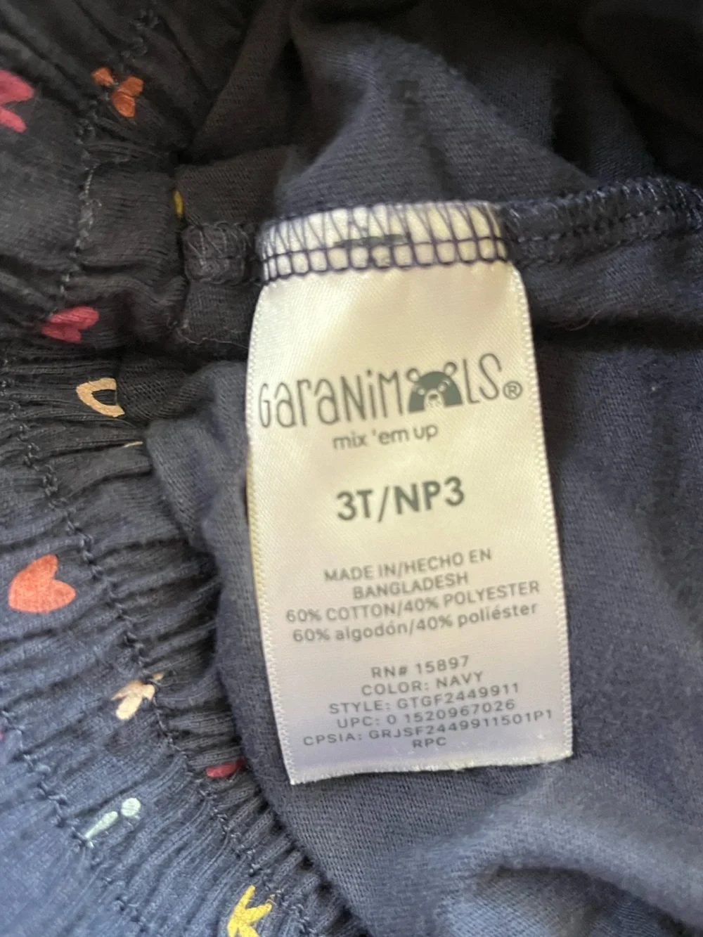 Garanimals Girls Navy Layered Skirt Pair with Multicolor Print - Picture 4 of 7